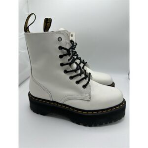 Dr. Martens Jadon Platform Leather Boots White M 8 / W 9  EU 41 Ankle Lace Up